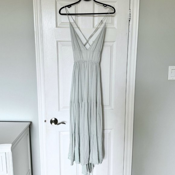 twik Dresses & Skirts - Twik Light Sea Foam Summer Dress | Cross Open Back | US L
